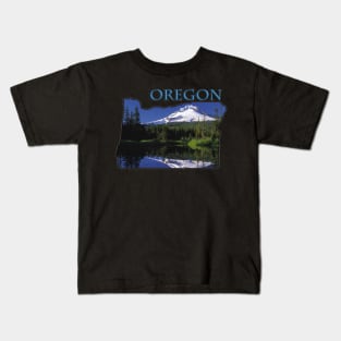 Oregon State Outline (Mount Hood) Kids T-Shirt